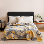 Scientific Sleep Starry Blue Sky Moon Stars 100% Cotton Muslin Blanket Throw Cover for Bed Couch Sofa Cozy Soft Bedding Lightweight Warm Bedspread Quilt Coverlet Full Queen 80 in x 90 in