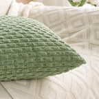 Set of 4 Sage Green Decorative Throw Pillow Covers 18x18 Inch Corduroy Pillow Covers for Bed Couch Sofa Living Room Soft Square Cushion Cases