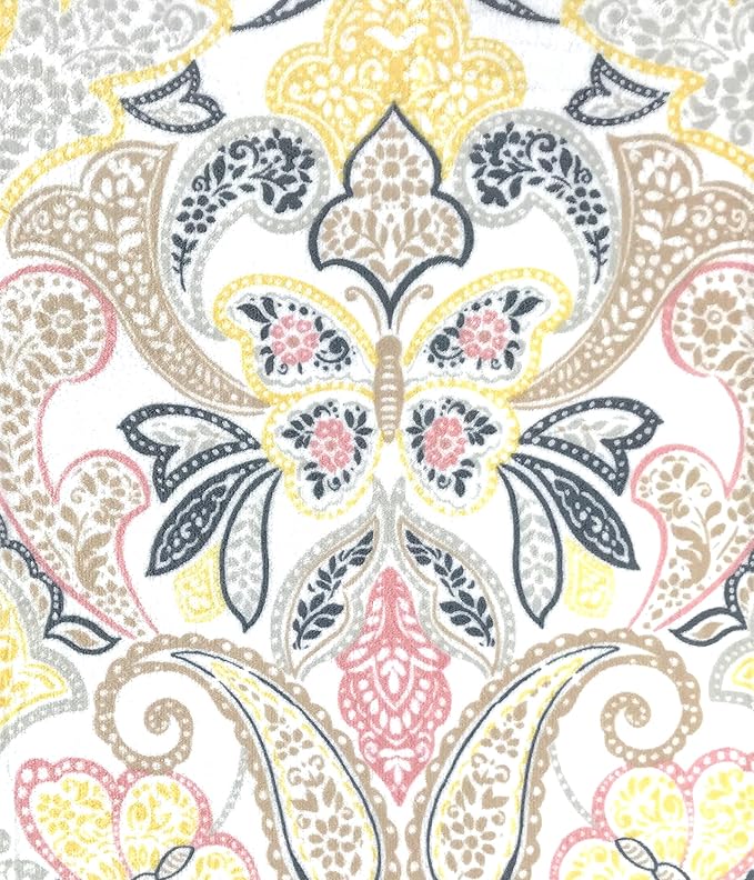 Serafina Home Throw Blanket: Velvelty Soft, Durable Fleece Accent for Bed or Couch (Yellow Paisley, 50 x 70 inches)