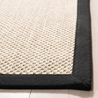 SAFAVIEH Natural Fiber Collection Runner Rug - 2'6" x 22', Marble & Black, Sisal, Woven Design with Border (NF143A)