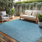 Washable Indoor Outdoor Rug Weather Resistant Carpet Modern Solid for Porch Deck Balcony Backyard Patio Rug 6x9 Aqua Blue