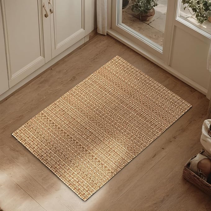 20"x30" Kitchen Mats for Floor, Woven Kitchen Rugs, Machine Washable Mats Boho Style, Non Slip, Anti-Skid TPR Backing for Kitchen, Non-Slip, Durable, Easy Clean, Everyday Use
