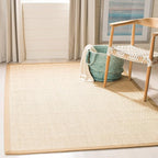 SAFAVIEH Area Rug 5x8 - Natural Fiber Collection - Maize & Linen Color, Sisal, Woven Design with Border (NF141B)