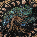 Jhdstore Moon Phase Tree of Life Tapestry Mandala Tapestry for Bedroom Aesthetic Celestial Decor Boho Spiritual Tapestries Wall Hanging Living Room Decor 36"x48"