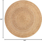 Unique Loom Braided Jute Collection Area Rug - Dhaka (10' Round, Natural)
