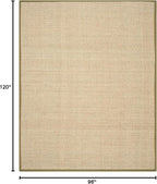 SAFAVIEH Area Rug 8x10 - Natural Fiber Collection - Large - Natural & Olive Green, Seagrass, Basketweave Pattern (NF114G)