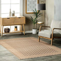 nuLOOM 4' x 6' Easy-Jute Area Rug, Machine Washable, Non-Slip, for Living Room Bedroom Kids Room Nursery Home Decor, Rosita Natural