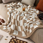 Joiedomi Twin Blanket for Couch Bed, Checkered Knitted Blankets Gifts for Women Mom Girls, Cozy Cute Soft Throw Home Room Decor Aesthetic for Women Mothers Birthday Gifts 60x80 Inches