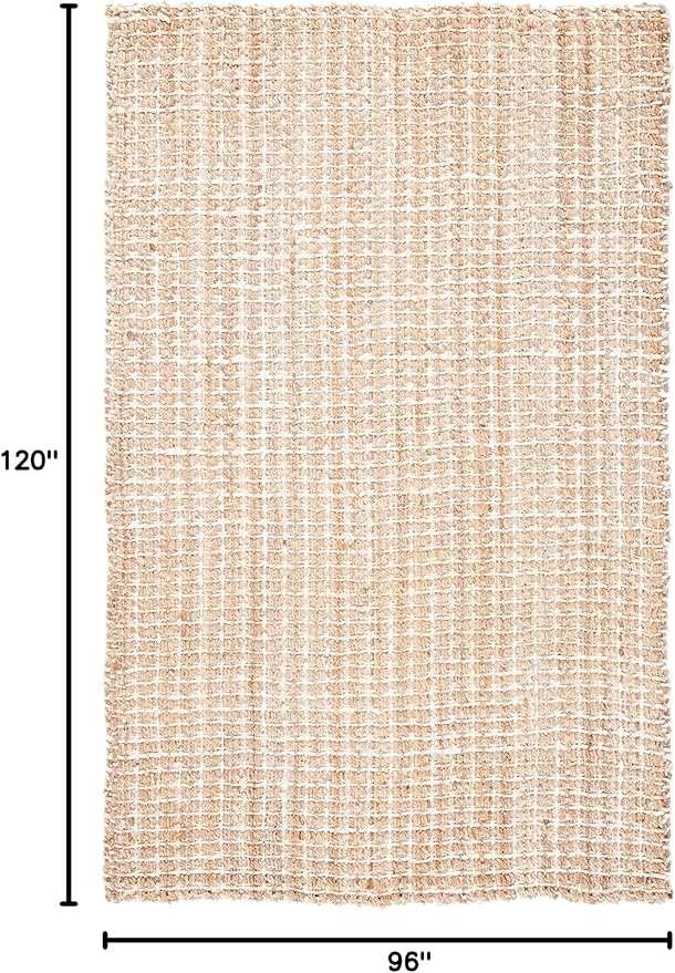 SAFAVIEH Area Rug 8x10 - Natural Fiber Collection - Large - Natural, Handmade Woven Jute, Boho Farmhouse Style, Ideal for Living Room, Bedroom, Dining Space (NF187A)
