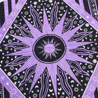 Round Beach Tapestry Turquoise Mandala Throw/Boho Hippie Beach Blanket Roundie/Indian Cotton Bohemian Large Round Table Cloth-Home Decor/Yoga Mat Meditation Picnic Rug (70", Purple)