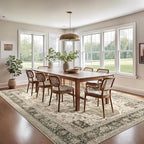 6x9 Area Rugs for Living Room, Washable Rug with Non-Slip Backing, Ultra-Thin Rugs for High-Traffic Areas, Super-Soft Floral Vintage Farmhouse Large Area Rug (Brown/Beige, 6'x9')