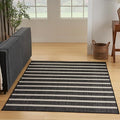 Nourison Home Positano Black Ivory 4' x 6' Area Rug - Easy Clean, Non Shedding, Bed Room, Living Room, Dining Room, Kitchen (4' x 6')