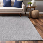 Easy Jute Rugs 4x6 Gray Color Living Room Indoor Outdoor Area Rug for Farmhouse Patio and Kitchen Rug High Traffic Washable Easy to Clean Solid Boho Woven Design Outside Carpet (4 x 6)
