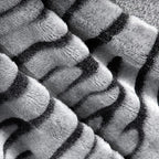 MACEVIA Sherpa Fleece Throw Blanket for Couch 3D Zebra Blanket Fuzzy Thick Warm Reversible Cozy Comfy Super Soft Blanket for Bed Sofa 490GSM - Black Zebra,50x60In