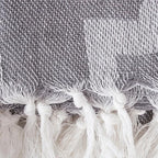 DII Modern Moroccan Cotton Blanket Throw with Fringe for Couch, Chair, Guest Room, Picnic, Camping, Beach, & Everyday Use, 50x60, Gray