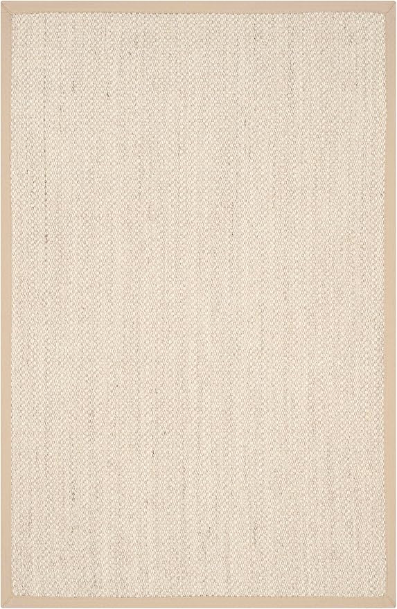 SAFAVIEH Area Rug 3x5 - Natural Fiber Collection - Marble & Linen Color, Sisal, Woven Design with Border (NF143B)