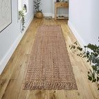 Hausattire Hand Woven Jute Runner Rug 22"x72" - Natural, Reversible Farmhouse Boho Rustic Area Runner Rugs for Hallway, Kitchen, Living Room, Bedroom | 6 Feet Long Decorative Floor Rugs