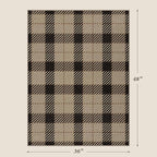 3x4 Jute Rugs for Entryway, Checkered Washable Entry Rug, Indoor Door Mat for Front Door, 3 x 4 Kitchen Mats for Floor, Non Slip Rubber Backing, Thin Modern Farmhouse Black and Brown Rattan Décor