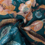 Boho Throw Blanket Twin Size, Soft Cozy Cotton Muslin Quilt Blanket for Bed Decor, Floral Patterned Couch Sofa Chair Cover, Vintage Farmhouse Cottage Tapestry Woven Blanket, Teal&Taupe