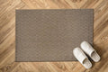 Easy Jute Rugs 2x3 Herringbone Natural Color Living Room Indoor Outdoor Door Mat for Patio and Kitchen Rug High Traffic Washable Easy to Clean Solid Boho Woven Design Carpet (2 x 3)
