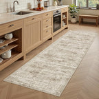 Runner Rug 2'x6' Washable Non-Slip Runner Rugs for Kitchen Bathroom Laundry Room Brown Vintage Floor Carpet Runners for Hallway Entryway