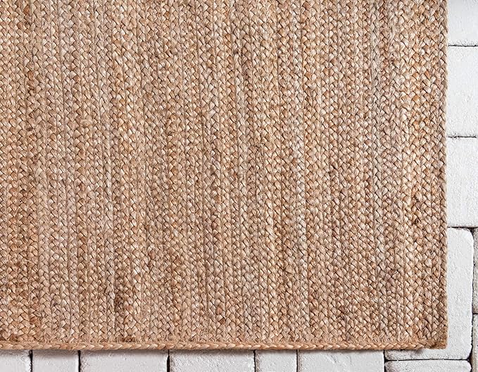 Unique Loom Braided Jute Collection Classic Quality Made Natural Hand Woven Area Rug (12' 2 x 16' 0 Rectangular, Natural)