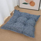 SINSOSSO Large Floor Pillow 22", Thickened Bite-Size Memory Foam Square Non-Slip Cushion for Office Back Support/Indoor Yoga/Chair Seat, Fashionable Color-Blocked Fabric & Washable, Blue, 1 PCS