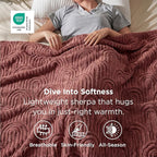 Bedsure GentleSoft Fleece Blanket Queen Size for Bed - Super Soft & Cozy, Fluffy Blankets for Women & Girls, Ideal for Sofa & Couch, Dusty Rose, 90x90 Inches