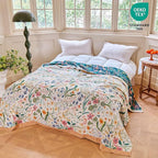 MSGKV The Boho Layer: 50"x60" Cotton Throw Blanket – Lightweight & Reversible Maximalist Colorful, Decorative Accent for Couch Snuggles, Bed Layers & Road Trips
