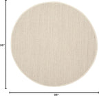 SAFAVIEH Area Rug 8' Round - Natural Fiber Collection - Marble & Beige, Sisal, Woven Design with Border (NF143C)