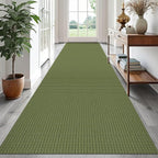 EARTHALL Runner Rug 3x16 Ft Washable Runners for Hallways Extra Long Woven Non Slip Entryway Runner Braided Kitchen Runner Indoor Outdoor Carpet Runners for Hotels, Hall, Stair, Green