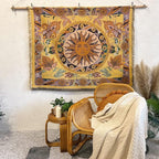 Hopstar Sun Throw Blanket Boho Hippie Tapestry Room Decor Western Blankets and Throws Soft Cozy Couch Cover for Loveseat Sofa Living Room Chair Travel 51"x63" (Yellow/Floral)