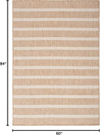 Nourison Home Positano Beige Ivory 5' x 7' Area Rug - Easy Clean, Non Shedding, Bed Room, Living Room, Dining Room, Kitchen (5' x 7')