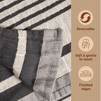 Folkulture Throw Blanket for Couch 50" x 60" |100% Recycled Cotton Couch Chritmas Throw Blanket for Chair, Boho Throws Blankets for Bed,Sofa, Lightweight| Guest Room Must Haves Blanket | Steel Gray