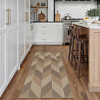 2x6 Easy Jute Runner Rug Washable Brown Checkered Hallway Outdoor Rug for Patio Lightweight Non Slip No Sheding Carpet Entryway Bathroom Backyard Porch Kitchen