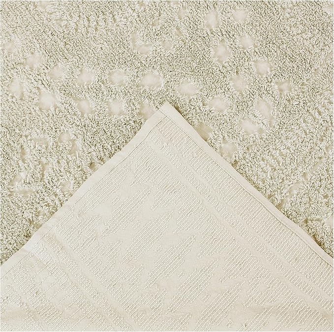 Better Trends Chenille Bedspread Set 3 Pieces Ivory 100% Cotton King Size Bedspread Medallion Pattern 2 King Shams Luxurious Feel Perfect for Gifting All Seasons, Machine Washable, Rio Collection