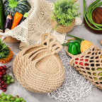 9 Pcs Jute Fruit Hanging Baskets for Kitchen, Boho Woven Wall Baskets, Produce Storage for Garlic Onion Potato Banana, Space Saving Farmhouse Kitchen Decor (Brown)(Brown)