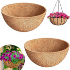 Riare 2 Pack 20 Inch Round Coco Liners Replacement- 100% Natural Coconut Coir Liners for Hanging Baskets, Garden Flower Vegetables Planter Pot, Window Box, Fence, Decks