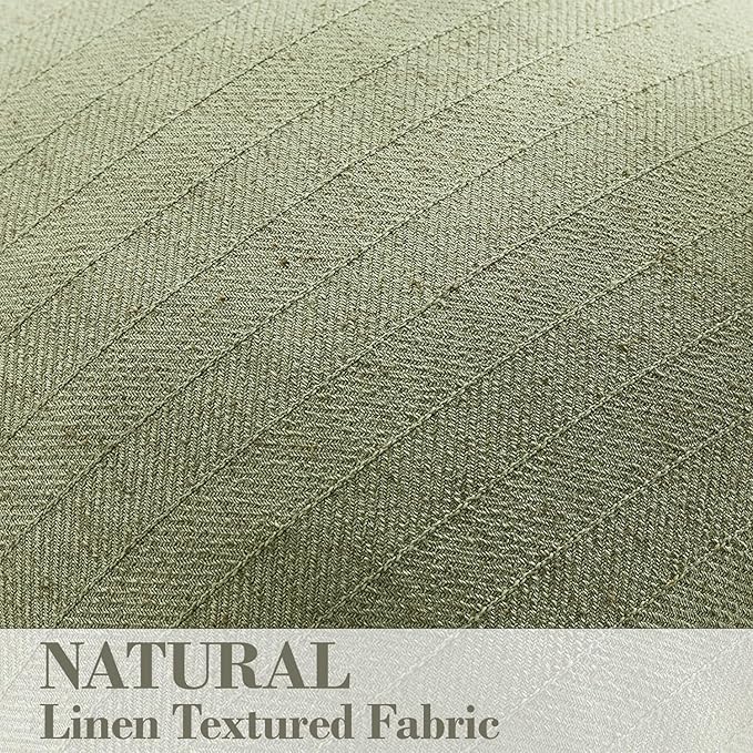 22x22 Linen Pillow Covers Sage Green Pack of 2 Farmhouse Boho Neutral Accents Striped Textured Square Decorative Throw Pillow Cases for Living Room Couch Bed Home Decor