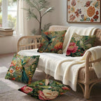 Vintage William Morris Floral Hummingbird Pillow Cover 18x18 Set of 4,Rustic Green Hummingbird Bird Animal Flower Botanical Print Decorative Throw Pillow Covers for Home Bedroom Living Room