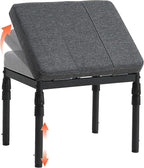 Adjustable Ottoman Pouf, 4 Height Position & 60 Degree Tilt Angle Adjustment Footrest Ottomans Footrest Foot Stools Pouffe Footstool for Under Desk for Living Room Home(Carbon Gray)