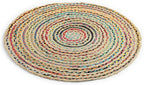 · REDEARTH · Jute Cotton Chindi Area Rug - 3' Round Rug, Handwoven, Non-Shedding, Soft & Durable – Multi Tones for Home Décor in Living Room, Dining Room, Bedroom, Set of 2
