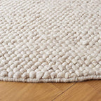 SAFAVIEH Natura Collection Area Rug - 12' Round, Beige & Ivory, Handmade Wool Blend, Textured Design, Ideal for Living Room, Bedroom, Dining Space (NAT425B)