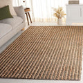 SAFAVIEH Natural Fiber Couture Collection Area Rug - 6' x 9', Green & Natural, Handmade Jute, Ideal for Living Room, Bedroom, Home Office, Dining Space (NFC101Y-6)
