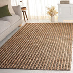 SAFAVIEH Natural Fiber Couture Collection Area Rug - 4' x 6', Green & Natural, Handmade Jute, Ideal for Living Room, Bedroom, Home Office, Dining Space (NFC101Y-4)