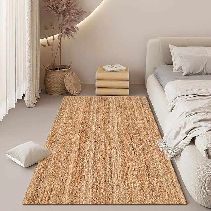 Savi Home Hand Braided Jute Runner Rug 24x72 Reversible Farmhouse Rugs for Hallway, Kitchen, Living Room, Bedroom - 2x6' - Natural