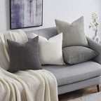 Topfinel 4 Packs Grey Decorative Throw Pillow Covers 16x16 Inch for Living Room Couch Bed Sofa, Boho Western Farmhouse Home Decor, Square Soft Moss Corduroy Fall Cushion Case 40x40 cm