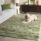 SAFAVIEH Area Rug 4x6 - Natura Collection - Green & Ivory, Handmade Wool Blend, Textured Design, Ideal for Living Room, Bedroom, Dining Space (NAT425Y)