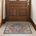 GENIMO Area Rug 2x3 Doormat, Machine Washable Low Pile Rugs, Small Retro Chenille Entryway Mat for Entrance, Hallway, Kitchen and Corridor, Bordeaux
