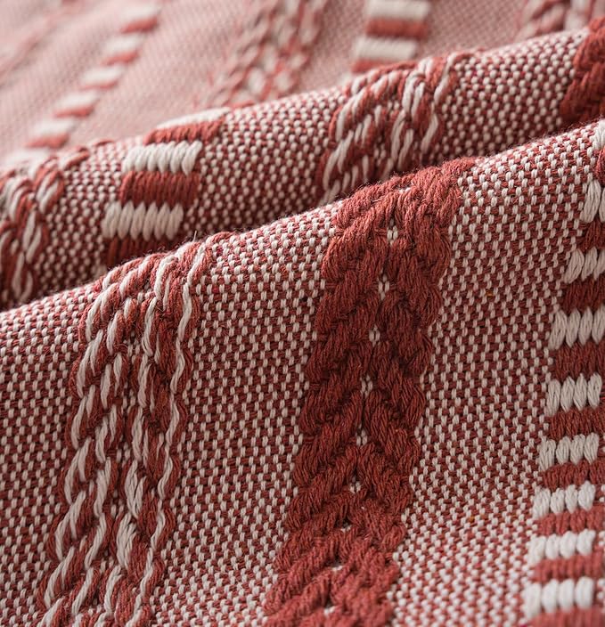 Boho Lumbar Pillow Covers 14x36 Long, Farmhouse Decorative Couch Pillow Cases, Rust Accent Pillows of Bed, Sofa Bedroom Living Room Home Decor Cushion Cover, Pack of 1